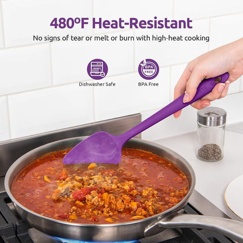 High Heat Resistant Silicone Spatulas: U-Taste 480ºF Hot Proof Food Grade Flexible Silicon Baking Scraper, Food Grade Rubber Kitchen Cooking Mixin...
